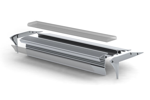 Aluminum Stair Profile (double strip) 15 Micron 2M